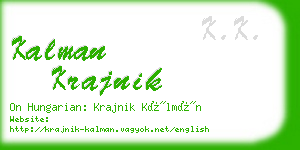 kalman krajnik business card